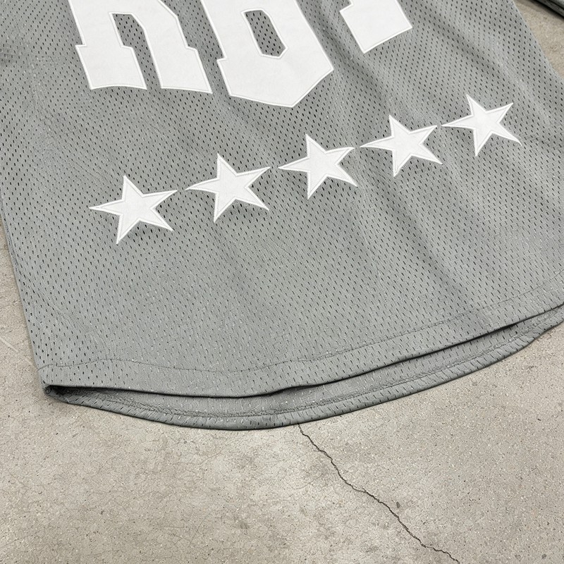 Men's Patch Embroidery Embroidery Mesh Shirt