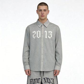 Men's Patch Embroidery Embroidery Mesh Shirt | Mesh Polyester | Streetwear | OEM Streetwear