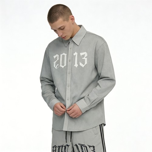 Men's Patch Embroidery Embroidery Mesh Shirt | Mesh Polyester | Streetwear | OEM Streetwear