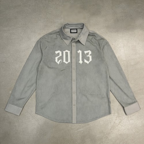 Men's Patch Embroidery Embroidery Mesh Shirt | Mesh Polyester | Streetwear | OEM Streetwear