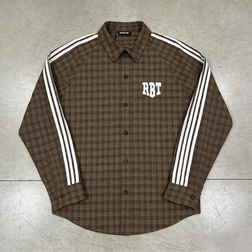 Custom Men's 3D Embroidery Plaid Shirt | Breathable | Streetwear | Custom Streetwear Manufacturer