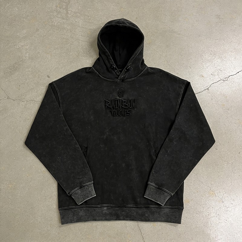 Men's Washing 3D Embroidery Skull Hoodie