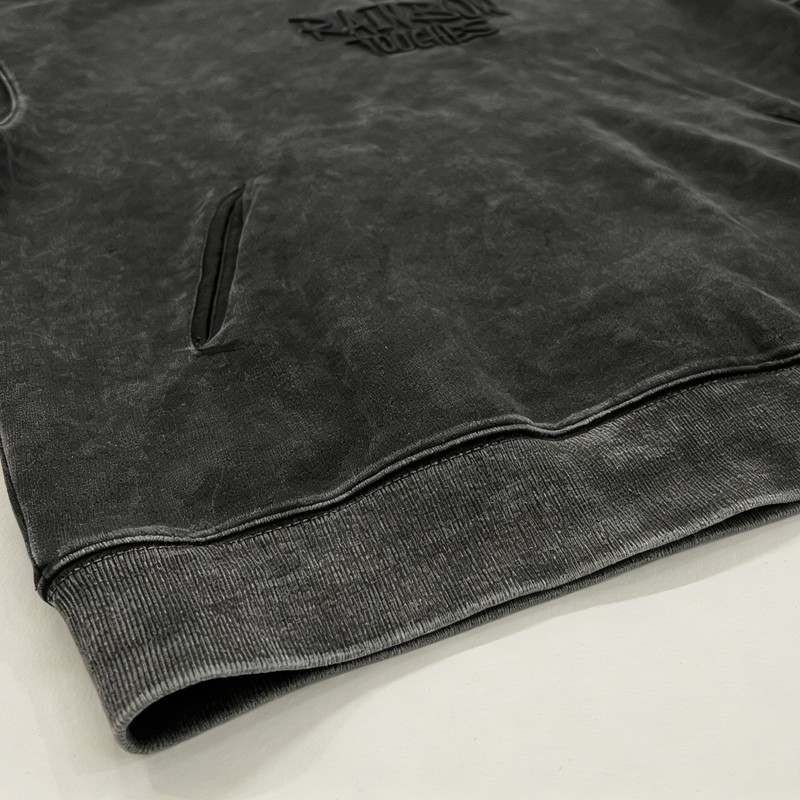 Men's Washing 3D Embroidery Skull Hoodie