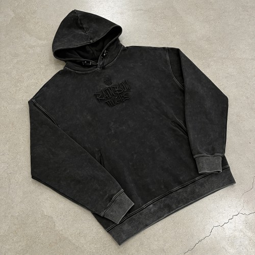 Men's Washing 3D Embroidery Skull Hoodie | Soft Cotton Fleece | Custom Streetwear Manufacturer