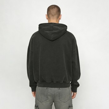 Acid Washed Appliqué Embroidery Hoodie | 100% Cotton Heavyweight | Casual Street Style | OEM Manufacturer