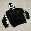 Skull Patch Embroidery Half-Zip Hoodie | Screen Print | Cotton Fleece | Custom Streetwear Manufacturer