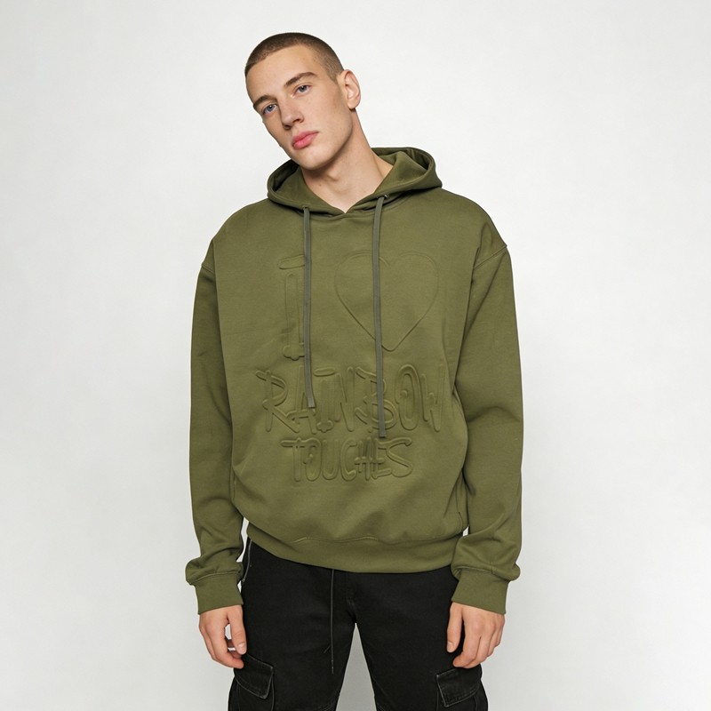 Men's Embossing Heart Hoodie