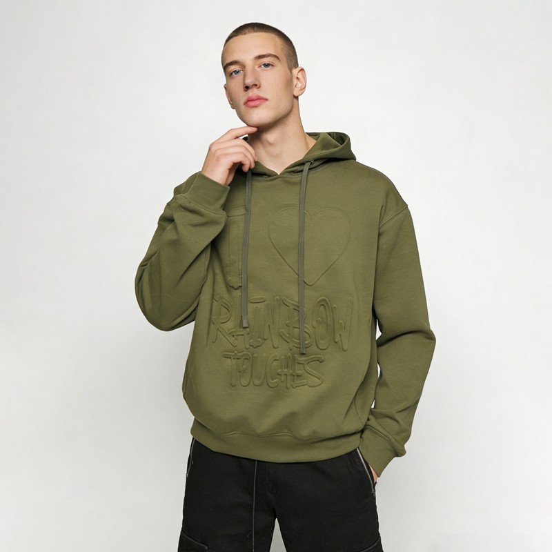 Men's Embossing Heart Hoodie