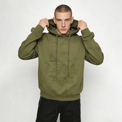 Men's Embossing Heart Hoodie | Soft Cotton Fleece | Casual wear | Custom Streetwear Manufacturer