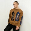 Men's Embroidered Patches Screen Print Skeleton Sweatshirt | Soft Cotton Fleece | Streetwear Manufacturer