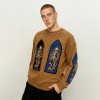 Men's Embroidered Patches Screen Print Skeleton Sweatshirt | Soft Cotton Fleece | Streetwear Manufacturer
