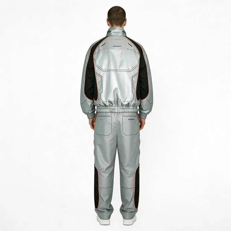 Metallic Silver Techwear Jacket
