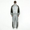Metallic Silver Techwear Tracksuit  | Waterproof PU Coating | Geometric Panel Stitching | OEM Streetwear