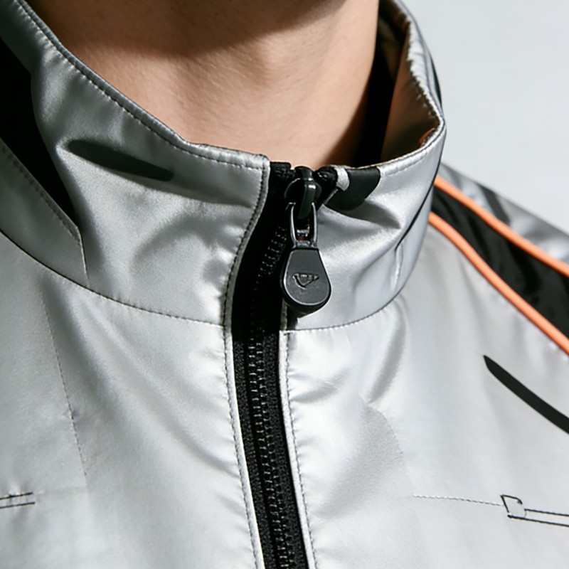 Metallic Silver Techwear Jacket