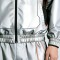 Metallic Silver Techwear Tracksuit  | Waterproof PU Coating | Geometric Panel Stitching | OEM Streetwear