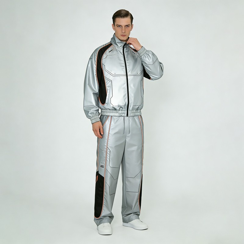 Metallic Silver Techwear Jacket