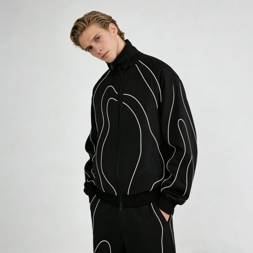 Reflective Piping Tracksuit Set | High Street Fashion | Streetwear | Custom Streetwear Manufacturer