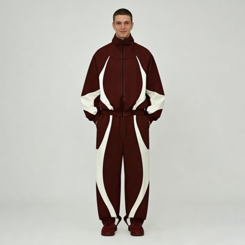 Custom Color Block Panel TrackSuits | Windproof Polyester Blend | Streetwear and Casual Wear | OEM Streetwear