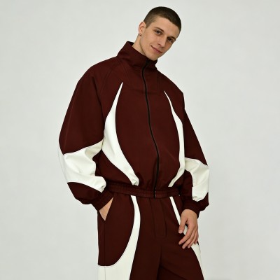 Custom Color Block Panel TrackSuits | Windproof Polyester Blend | Streetwear and Casual Wear | OEM Streetwear