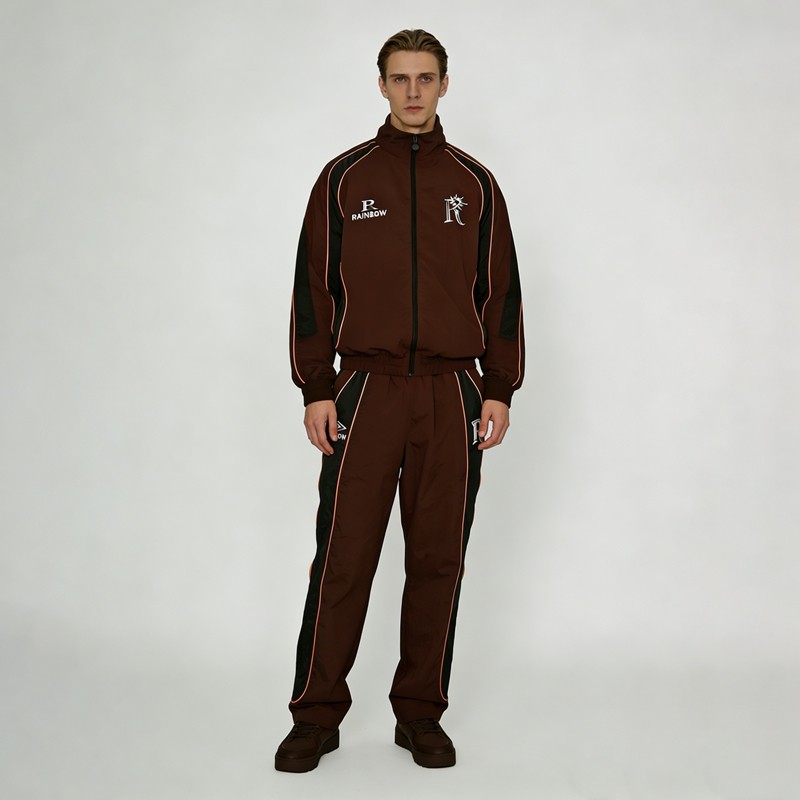 Custom Embroidered Color Block Tracksuits