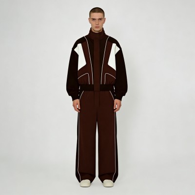 Contrast Piping Color Block Tracksuits | Breathable Polyester Blend | Streetwear and Casual Wear | OEM Streetwear