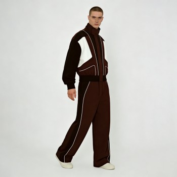 Contrast Piping Color Block Tracksuits | Breathable Polyester Blend | Streetwear and Casual Wear | OEM Streetwear