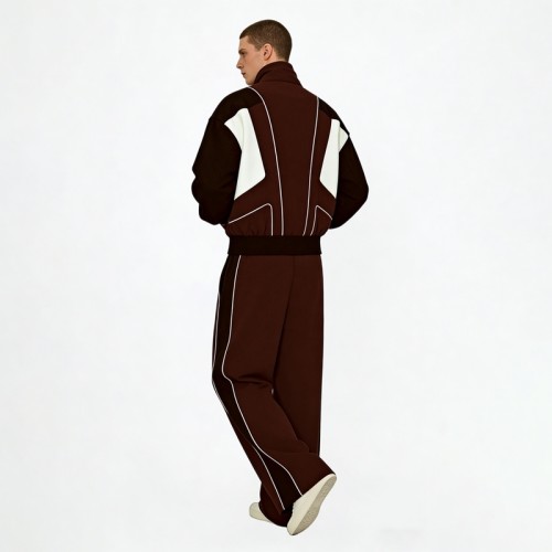 Contrast Piping Color Block Tracksuits | Breathable Polyester Blend | Streetwear and Casual Wear | OEM Streetwear
