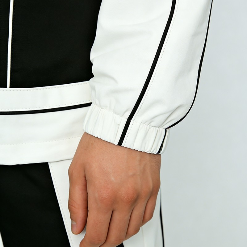 Contrast Piping Color Block Hooded Tracksuits