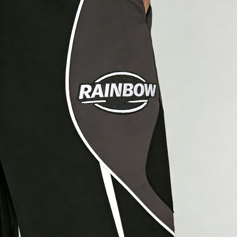 Silk Screen Print and Embroidered Color Block Hooded Tracksuits