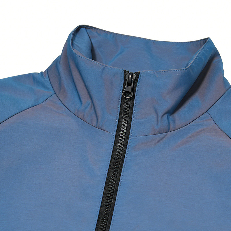 Embroidered Reflective Half-Zip Track Jacket