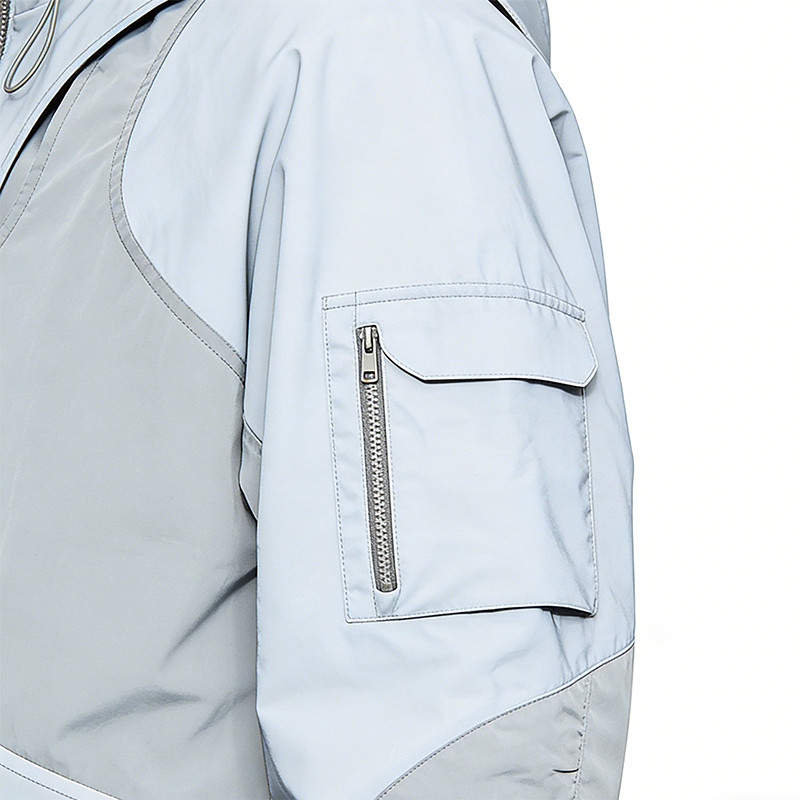 Men's Nylon Patchwork Hooded Jacket