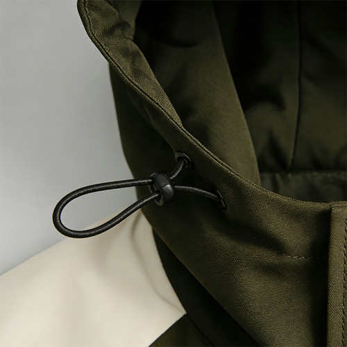 Men's Color Block Patchwork Nylon Jacket | Screen Print | Hooded Windbreaker Outdoor Streetwear | OEM Streetwear