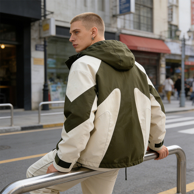 Men's Color Block Patchwork Nylon Jacket