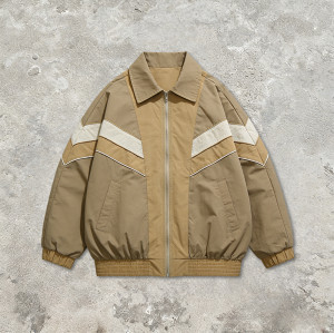 Men's Nylon Patchwork Collar Jacket | Lightweight Breathable and Retro Streetwear | Custom Streetwear Manufacturer