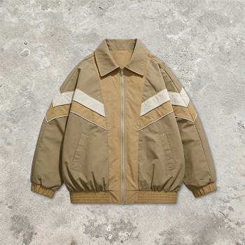 Men's Nylon Patchwork Collar Jacket | Lightweight Breathable and Retro Streetwear | Custom Streetwear Manufacturer