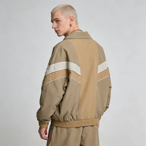 Men's Nylon Patchwork Collar Jacket | Lightweight Breathable and Retro Streetwear | Custom Streetwear Manufacturer