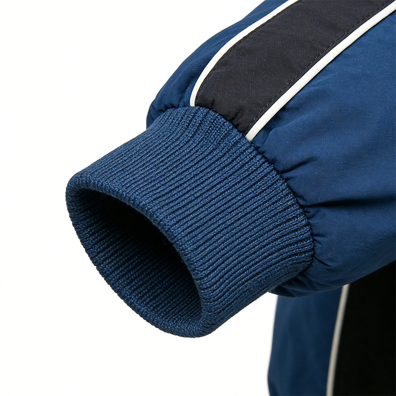 Men's Nylon Patchwork and Embroidered Collar Jacket