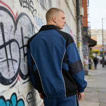 Men's Nylon Patchwork and Embroidered Collar Jacket | Retro Streetwear | Custom Streetwear Manufacturer