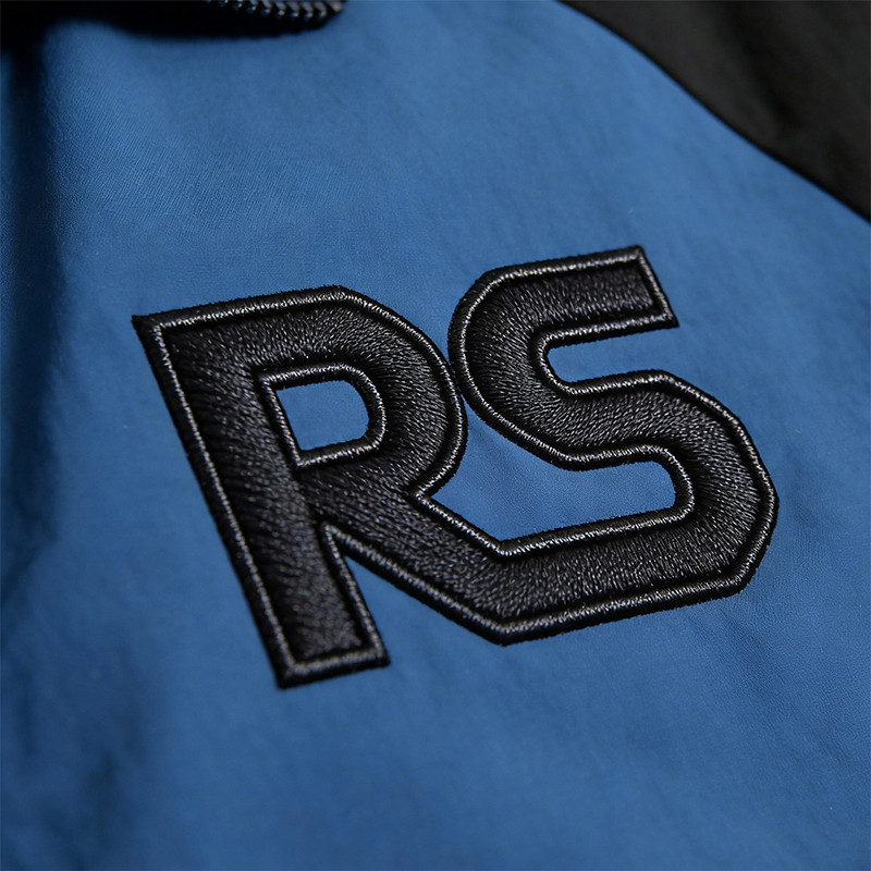 Men's Nylon Patchwork and Embroidered Collar Jacket