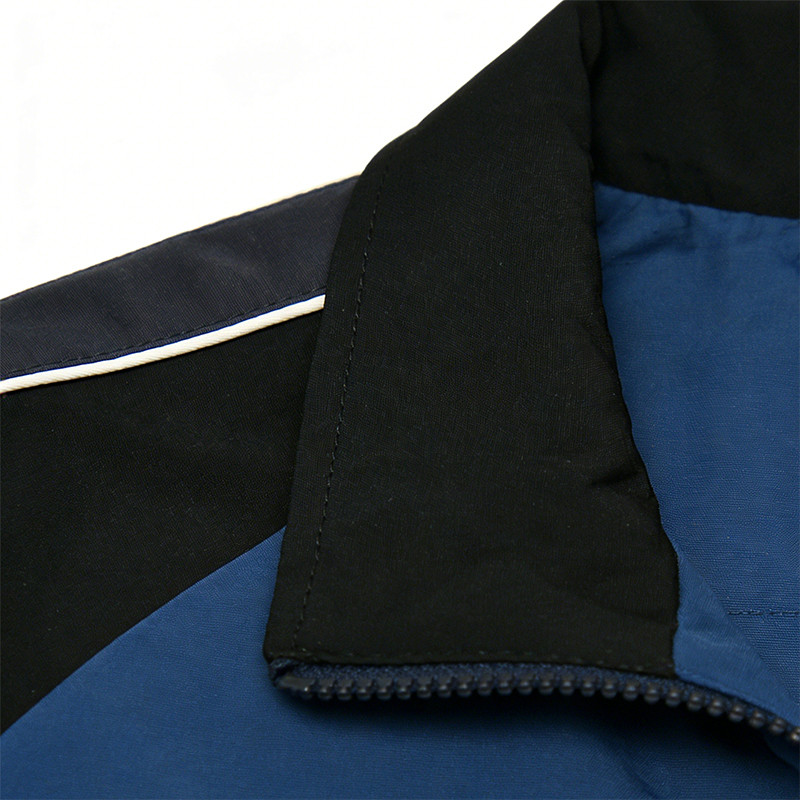 Men's Nylon Patchwork and Embroidered Collar Jacket