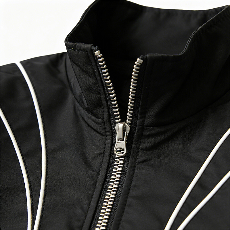 Men's Nylon Embroidered Stand Collar Jacket