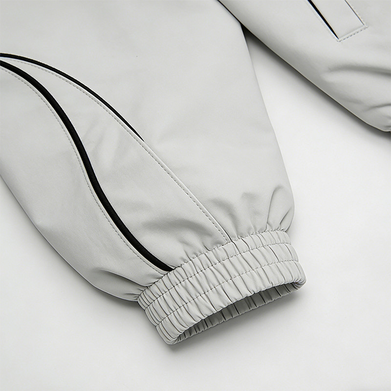 Men's Nylon Screen Print and Applique Embroidered Racing Jacket