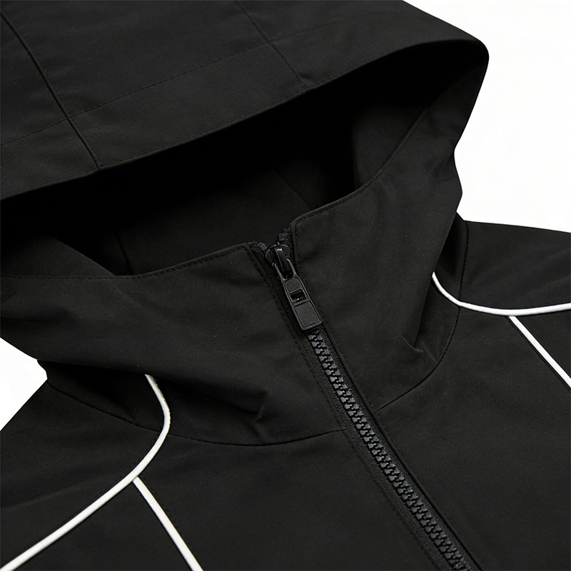 Men's Towel Embroidery Applique Screen Print Hooded Jacket