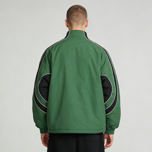 Men's Nylon Applique Patchwork Hooded Jacket | Waterproof and Windproof | Streetwear | OEM Streetwear