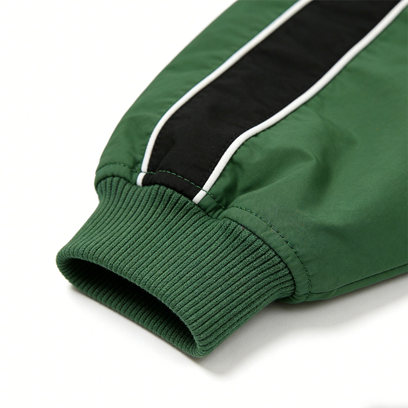 Men's Nylon Applique Patchwork Hooded Jacket