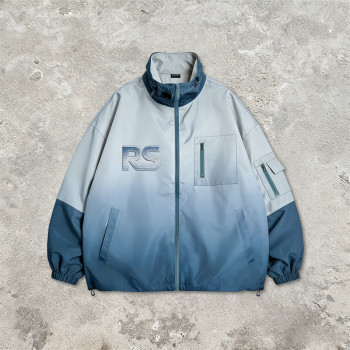 Custom Gradient Patchwork Embroidered Jacket | Streetwear and Outdoor | Custom Streetwear Manufacturer