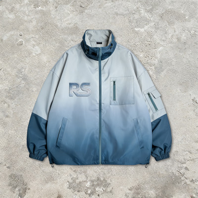 Custom Gradient Patchwork Embroidered Jacket | Streetwear and Outdoor | Custom Streetwear Manufacturer