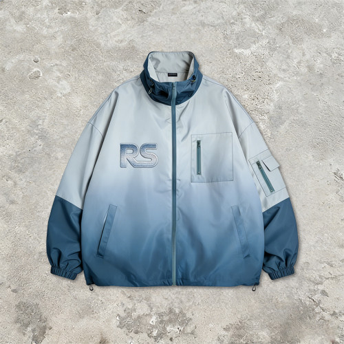 Custom Gradient Patchwork Embroidered Jacket | Streetwear and Outdoor | Custom Streetwear Manufacturer