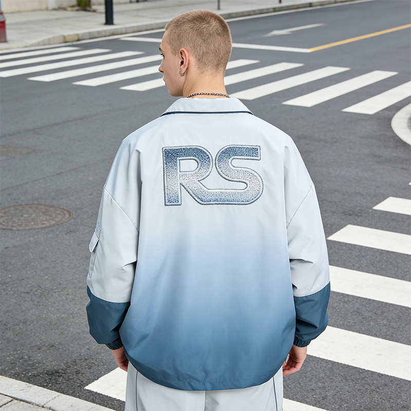 Custom Gradient Patchwork Embroidered Jacket