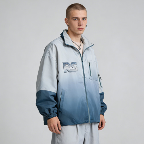 Custom Gradient Patchwork Embroidered Jacket | Streetwear and Outdoor | Custom Streetwear Manufacturer
